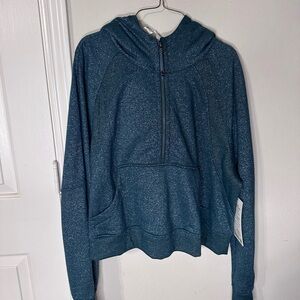 Lululemon Athletica Teal Speckled Half-Zip Hoodie
